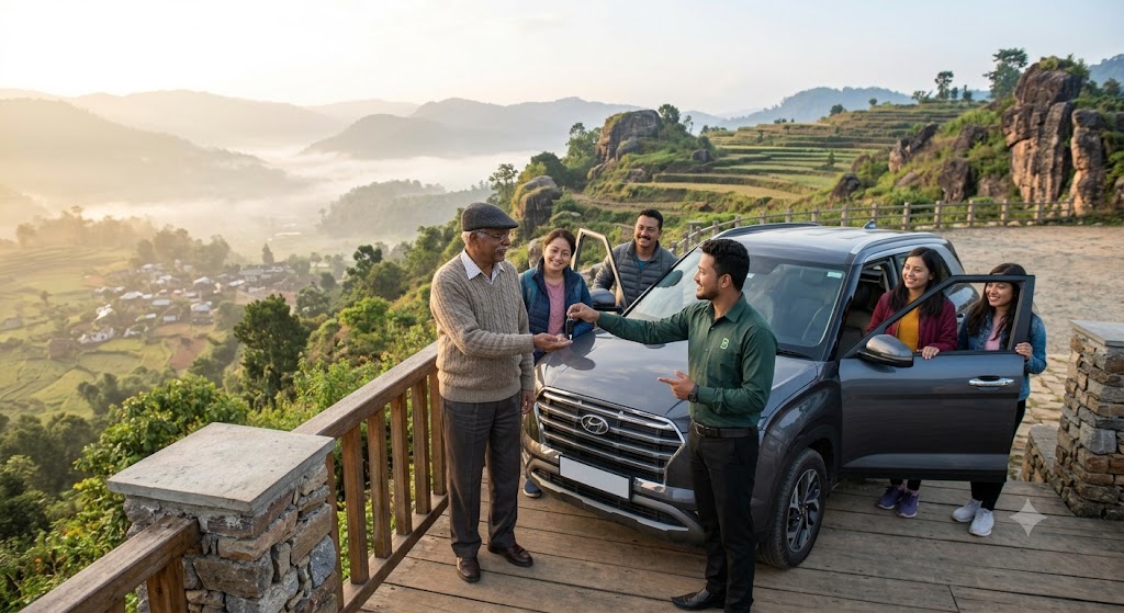 Self-drive rental car ready for exploring Guwahati with Brahmaputra Car Rental